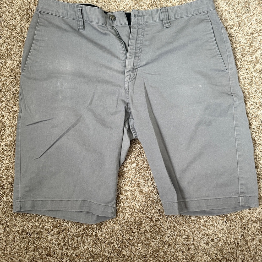 Volcom Vmonty Gray Flat Front Shorts Casual